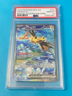 Zapdos ex PSA 10 GEM MINT 🌩 SIR Scarlet & Violet 151 Pokemon Card #202/165 - Image 1