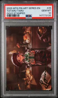 2025 MTG FINAL FANTASY ART SERIES GOLD STAMPED #25 TATARU TARU PSA 10 - Image 1