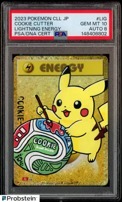 Cookie Cutter Signed 2023 Pokemon JP Classic Lightning Energy PSA/DNA 10 AUTO 8 - Image 1