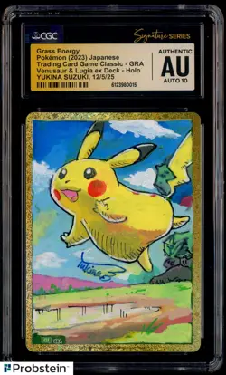 Yukina Suzuki Signed Sketched 2023 Pokemon JPN Classic Grass Energy CGC AUTO 10 - Image 1