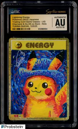 Yukina Suzuki Signed Sketched 2023 Pokemon JPN CLL Lightning Energy CGC AUTO 10 - Image 1