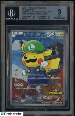 2016 Pokemon Japanese XY Promo Special Box #296 FA Luigi Pikachu BGS 9 MINT - Image 1