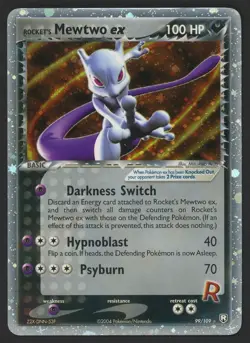 Pokemon TCG Rocket's Mewtwo EX Holo Team Rocket Returns 99/109 - Image 1