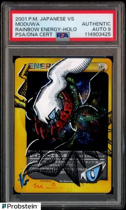 Moduwa Signed Sketched 2001 Pokemon JPN VS Rainbow Energy PSA/DNA AUTO 9 - Image 1