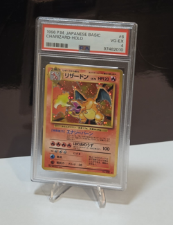 PSA 4 Charizard 006 1996 Pokemon Japanese Basic Holo Rare Pokemon TCG - Image 1