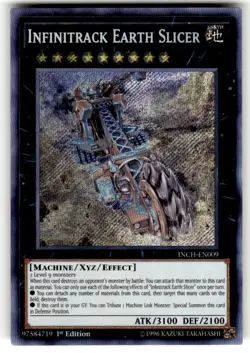 Yugioh Infinitrack Earth Slicer INCH-EN009 Secret Rare 1st Ed NM - Image 1