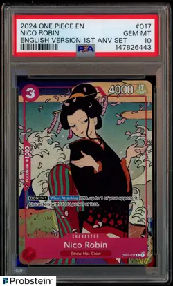 2024 One Piece English Version 1st Anniversary Set #017 Nico Robin PSA 10 - Image 1