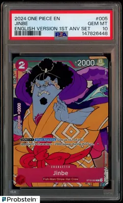 2024 One Piece English Version 1st Anniversary Set #005 Jinbe PSA 10 GEM MINT - Image 1