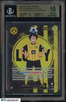 2025 ONE PIECE PROMOS BVB X ONE PIECE MATCH DAY 2025 #003 MONKEY D. LUFFY BGS 10 - Image 1