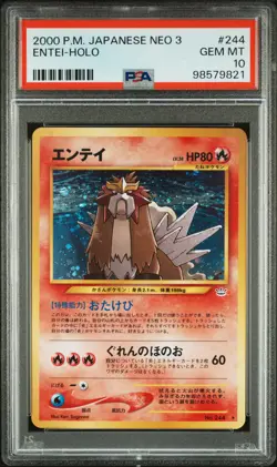 Entei Pokemon 2000 Holo Neo 3 Revelation Japanese 244 PSA 10 - Image 1