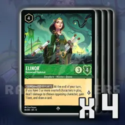 Elinor Renowned Diplomat 86/204 x4 SR Wilds Unknown Disney Lorcana - Image 1
