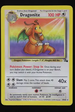 Dragonite - 19 - Fossil - Pokemon Card - Lightly Played - Image 1