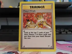Misty's Wrath Gym Heroes LP Pokemon Card WOTC Vintage Trainer Kanto - Image 1