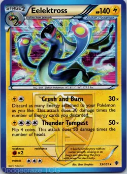 Eelektross 33/101 Holo Rare Plasma Blast Pokemon Reverse Holo NM - Image 1