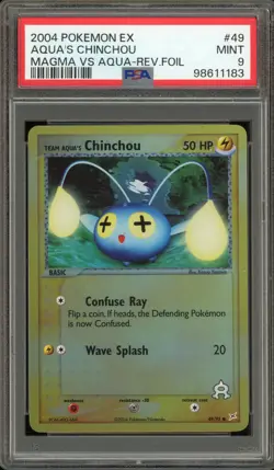 Pokemon Team Aqua's Chichou EX Magma Vs Aqua Reverse Holo #49 PSA 9 Mint - Image 1