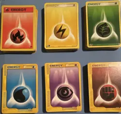 Pokemon energy cards 30 each type all vintage cards 180 cards total - Image 1