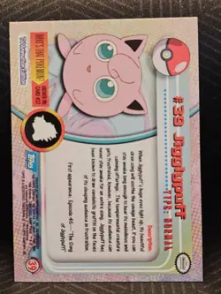 Pokemon Topps 1999 JigglyPuff #39 Blue Logo Non-Holo NM* - Image 5