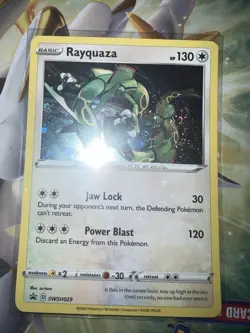 Pokemon TCG Rayquaza - SWSH029 Sword & Shield Black Star Promo NM W/Swirl - Image 1