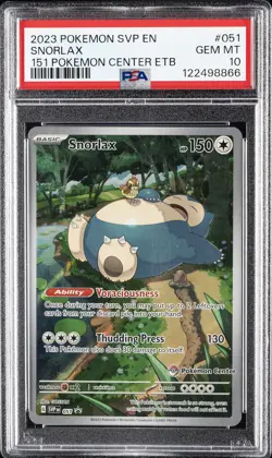 2023 POKEMON SVP EN-SV BLACK STAR PROMO #051 SNORLAX PSA 10 - Image 1