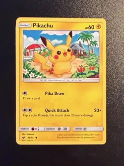 Pokemon TCG Pikachu 30/111 Common - Sun & Moon - Crimson Invasion - LP - Image 1