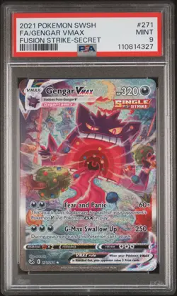 Pokemon 2021 Gengar VMAX 271/264 Alt Art Secret Rare Fusion Strike PSA 9 - Image 2