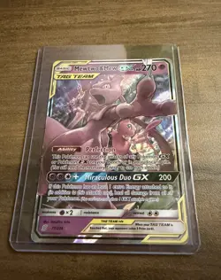 Pokemon TCG Mewtwo & Mew GX Holo 71/236 2019 Lightly Played With Hard Cover - Image 3