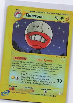 Electrode 8/147 Aquapolis Pokemon Reverse Holo Moderately Played - Image 1