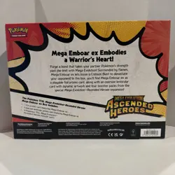 Pokemon Ascended Heroes Factory Sealed Mega Emboar Ex Box 4 Booster Packs - Image 2
