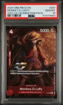 2024 ONE PIECE CHAMPIONSHIP 2023 CELEBRATION PACK #007 MONKEY D. LUFFY PSA 10 - Image 1