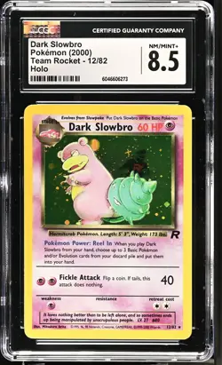Pokemon GRADED 2000 Dark Slowbro 12/82 Team Rocket M+ 8.5 CGC - Image 1