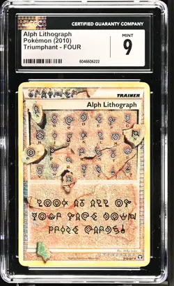 Pokemon GRADED 2010 Alph Lithograph Triumphant Subset M+ 9 CGC - Image 1