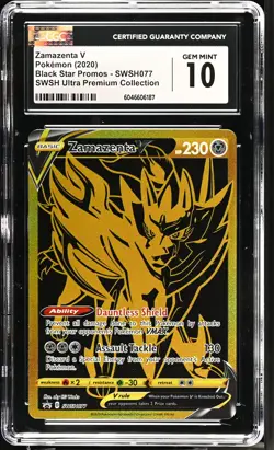 Pokemon GRADED 2020 Zamazenta V 77 Ultra Premium Collection Promo GM 10 CGC - Image 1
