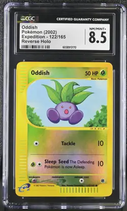 Pokemon GRADED 2002 Oddish 122/165 Expedition Common NM/M+ 8.5 CGC - Image 1