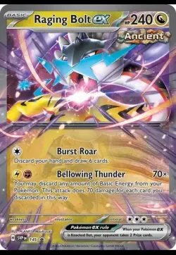 Raging Bolt ex SVP 145 Scarlet & Violet Black Star Promo Pokemon TCG + FREE EX! - Image 1