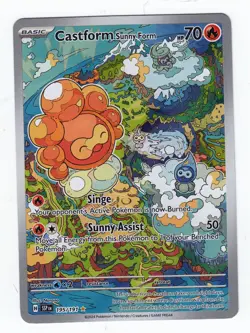 Castform Sunny Form 195/191 Pokemon TCG Sv08:Surging Sparks Illustration Rare NM - Image 1