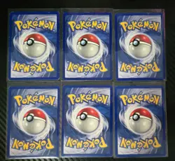 6 Vintage Pokemon Base Set Shadowless Lot WOTC Yellow Cheeks Pikachu LP/MP/HP - Image 2