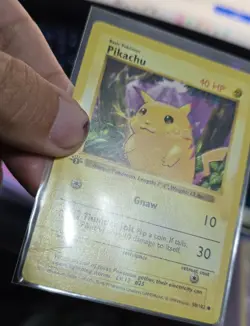 6 Vintage Pokemon Base Set Shadowless Lot WOTC Yellow Cheeks Pikachu LP/MP/HP - Image 3