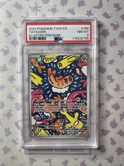 2024 Pokemon TWM EN TATSUGIRI Illustration Rare PSA 8 #186 Twilight Masquerade - Image 1