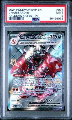 Shiny Charizard ex | PSA 9 | Paldean Fates Tin Promo #074 | 2024 Pokemon - Image 1