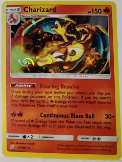HD Fart Swirl 🌀 Charizard 14/181 Cosmos Holo Bleed Error Rare Pokemon TCG ✨ - Image 1