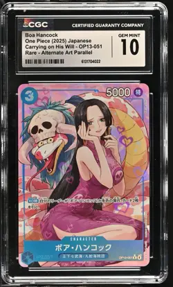 One Piece Boa Hancock OP13-051 Alt Art Parallel Jp CGC 10 Gem Mint Waifu - Image 1