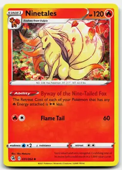 NINETALES 031/264 UNCOMMON FUSION STRIKE POKEMON LP - Image 1