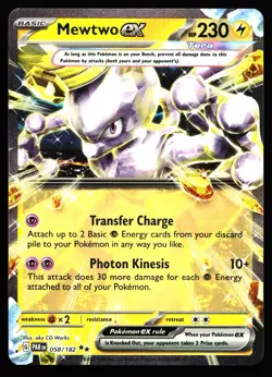 MEWTWO EX 058/182 DOUBLE RARE PARADOX RIFT POKEMON NM - Image 1