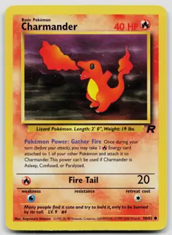 CHARMANDER 50/82 COMMON TEAM ROCKET POKEMON UNLIMITED MP - Image 1