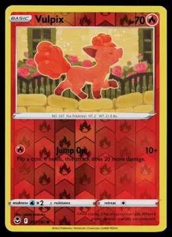 VULPIX 017/195 COMMON SILVER TEMPEST POKEMON REVERSE HOLO NM - Image 1