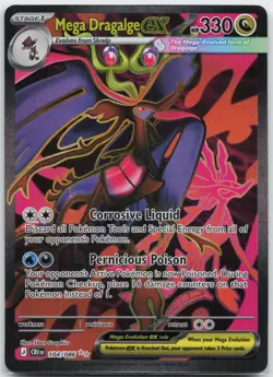 Mega Dragalge ex 104/086 Ultra Rare ME04: Chaos Rising Pokemon NM - Image 1