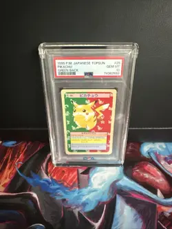 Pokemon Pikachu 25 Topsun Japanese 1997 Green Back PSA 10 - Image 1