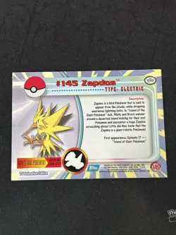 Pokemon 2000 Topps TV Animation Edition Series 3 #145 Zapdos Blue Logo - Image 2