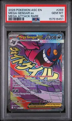 MEGA GENGAR EX Ascended Heroes Mega Attack Rare #269 PSA 10 Pokemon - Image 1