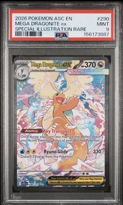 2026 POKEMON ASCENDED HEROES SPECIAL ILLUSTRATION RARE MEGA DRAGONITE EX PSA 9 - Image 1